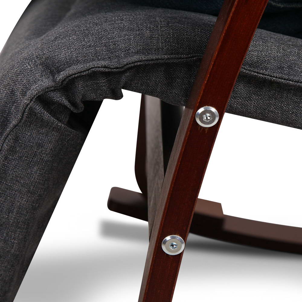 Rocking Armchair Footrest Nursing Charcoal Afton