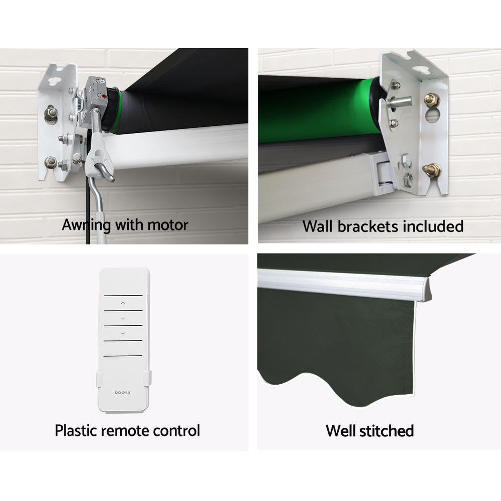 Retractable Folding Arm Awning Motorised Sunshade 5Mx3M Grey