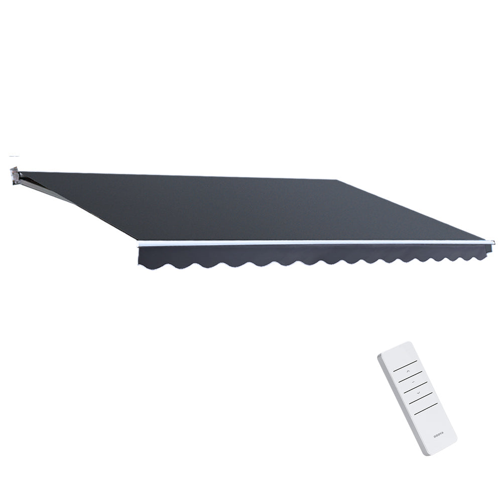 Retractable Folding Arm Awning Motorised Sunshade 5Mx3M Grey