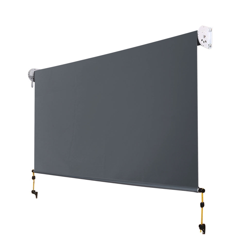 1.8X2.5M Outdoor Blinds Awning Roll Down Canopy Retractable Outdoor Blinds Window Shade Grey