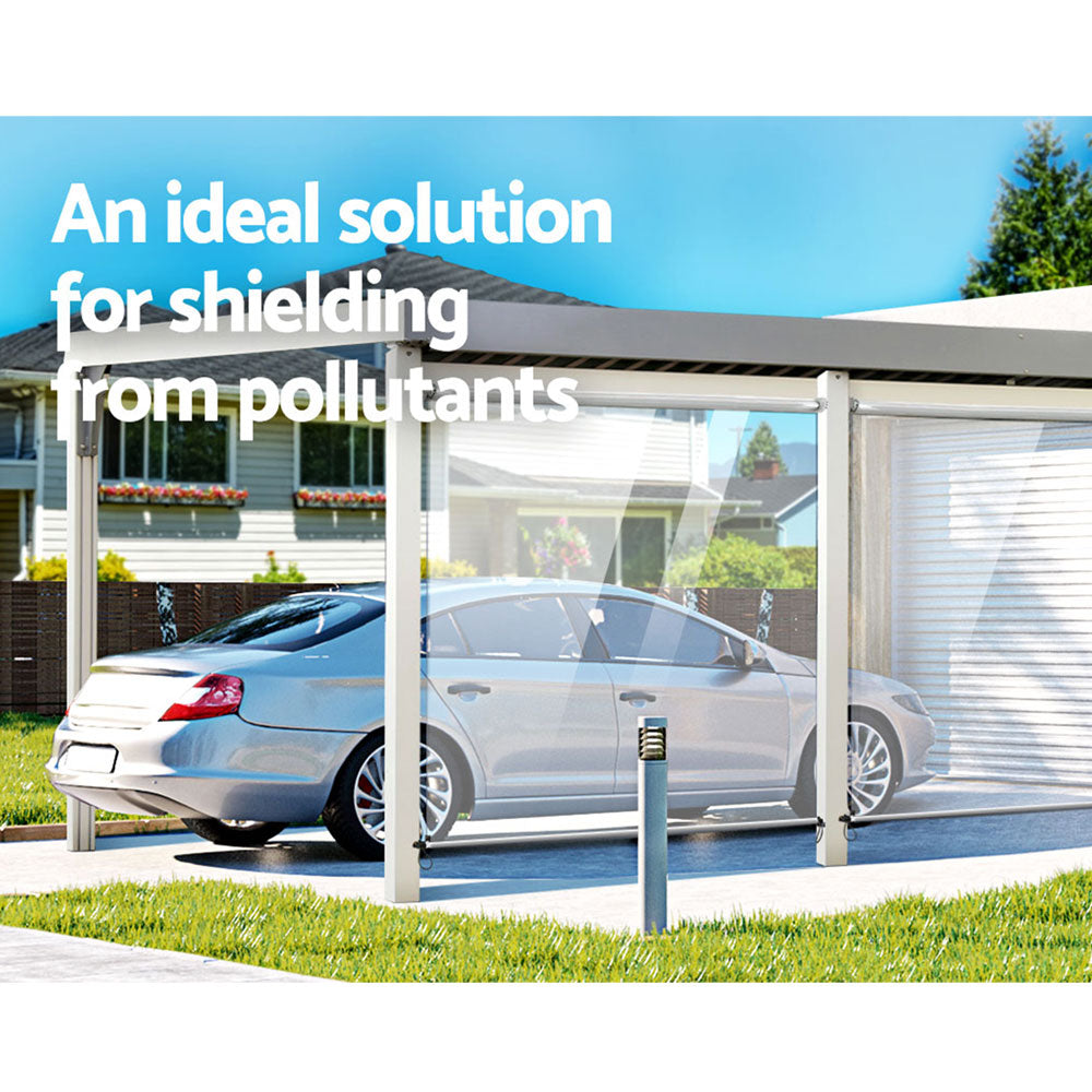 1.5X2.4M Outdoor Blinds Clear Roll Down Awning Retractable Outdoor Blinds Water Wind Proof Transparent