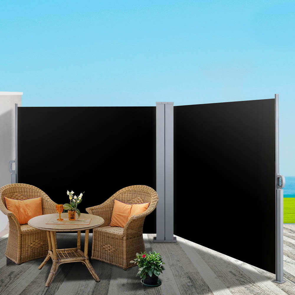 Side Awning Outdoor Blinds Sun Shade Retractable Screen 2X6M BK