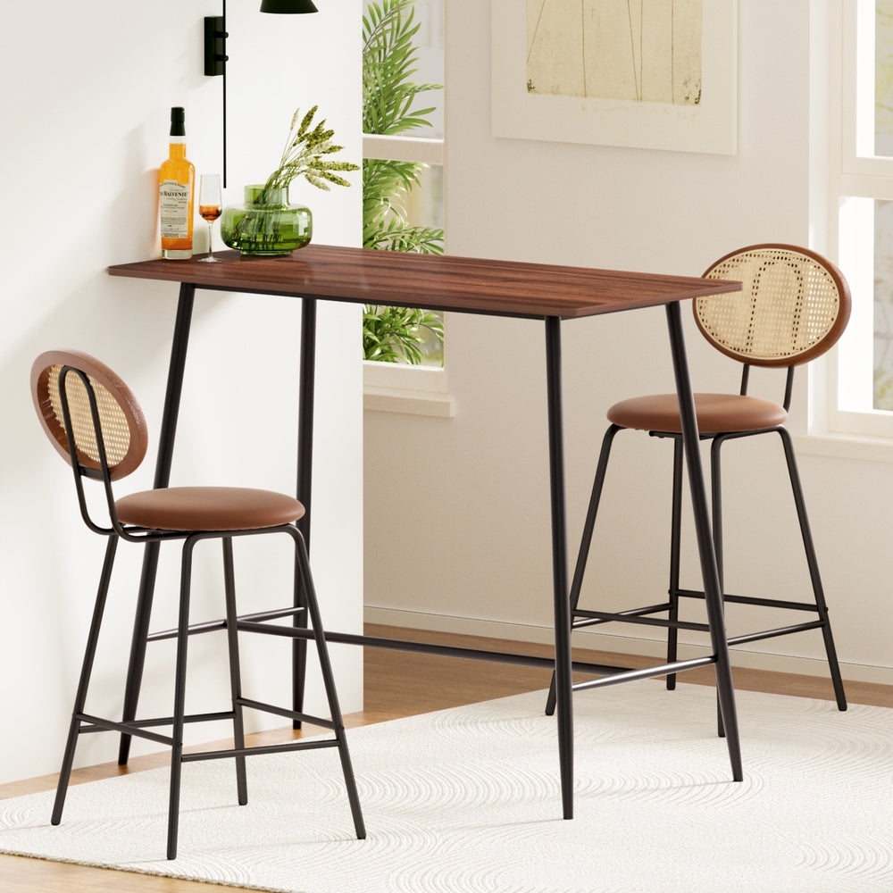 Bar Table Stools Set Dining Desk Industrial Kitchen Chairs Cafe Pub