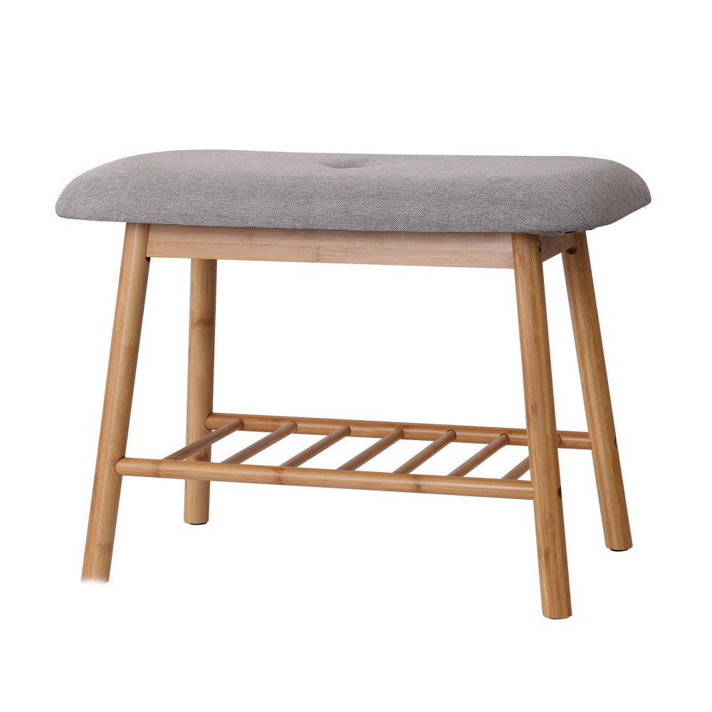 Shoe Rack Shoe Bench Fabric Seat 2 Pairs