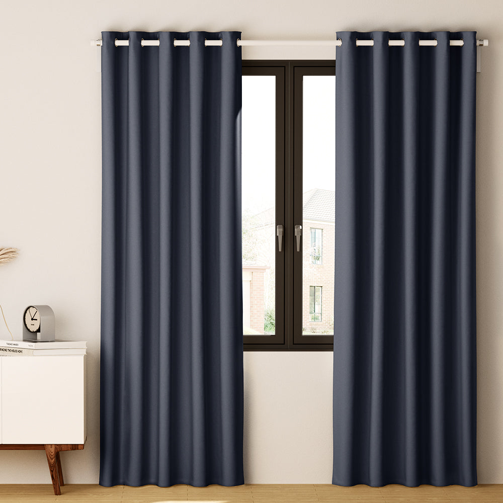2X Blockout Curtains Eyelet 140x230cm Charcoal