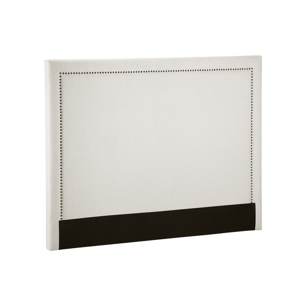 Bed Frame Bed Head Headboard Queen Fabric - RIVE Beige