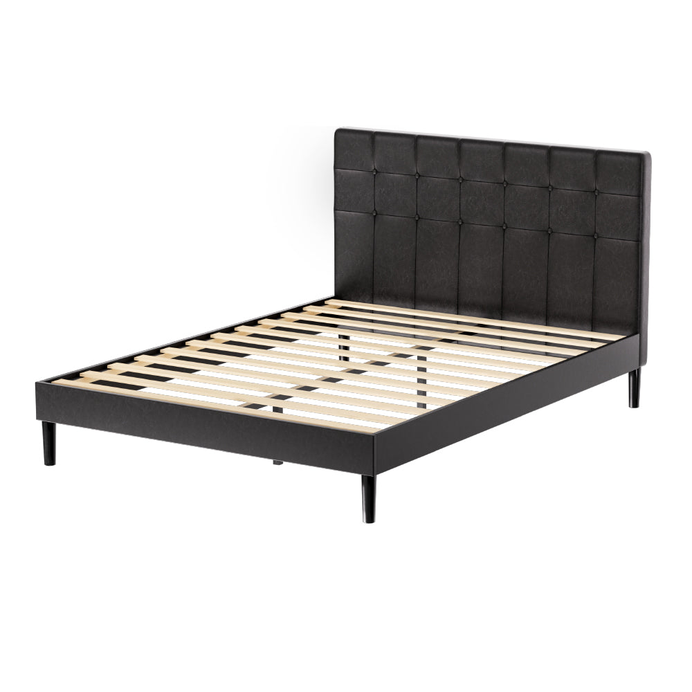 Bed Frame Double Size LED Black RAVI