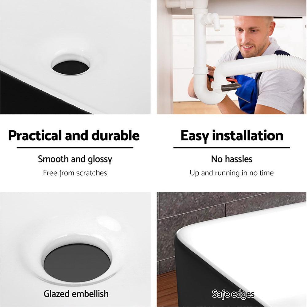 Bathroom Basin Ceramic Vanity Sink Hand Wash Bowl 48x37cm