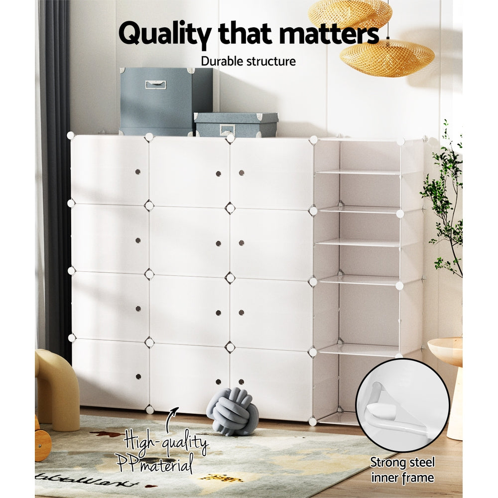 Shoe Rack DIY 16 Storage Cube Stackable White