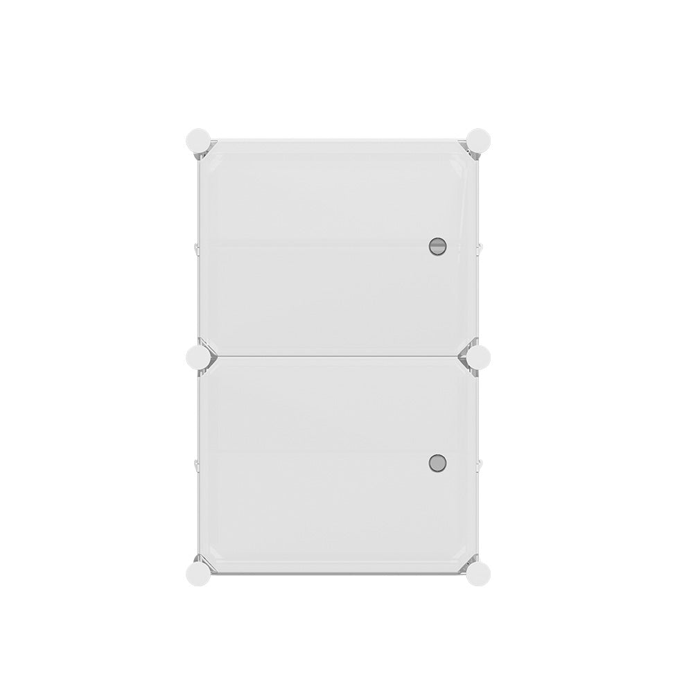 Shoe Rack DIY Set of 2 Storage Cube Stackable White