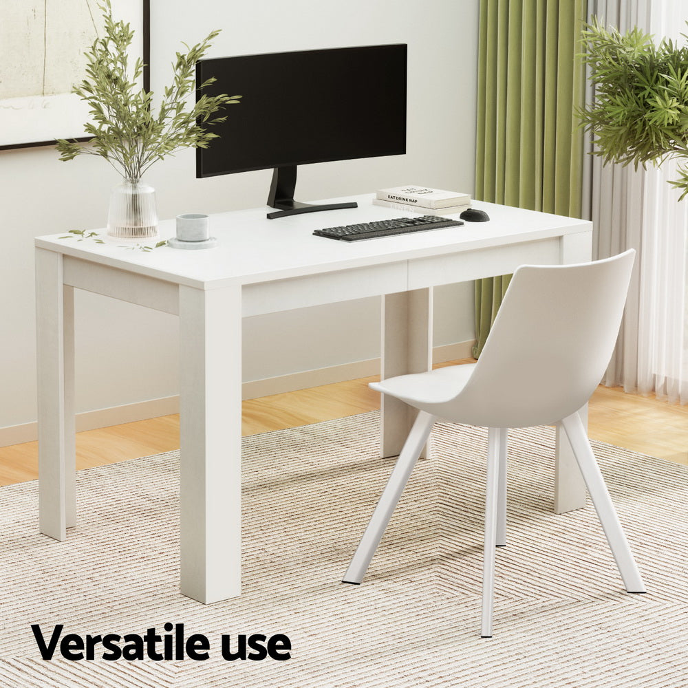 1 Dining Table and 4 Chairs Set Rectangle White