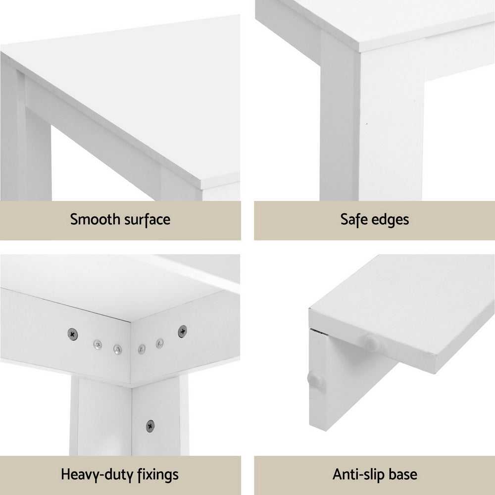 1 Dining Table and 4 Chairs Set Rectangle White