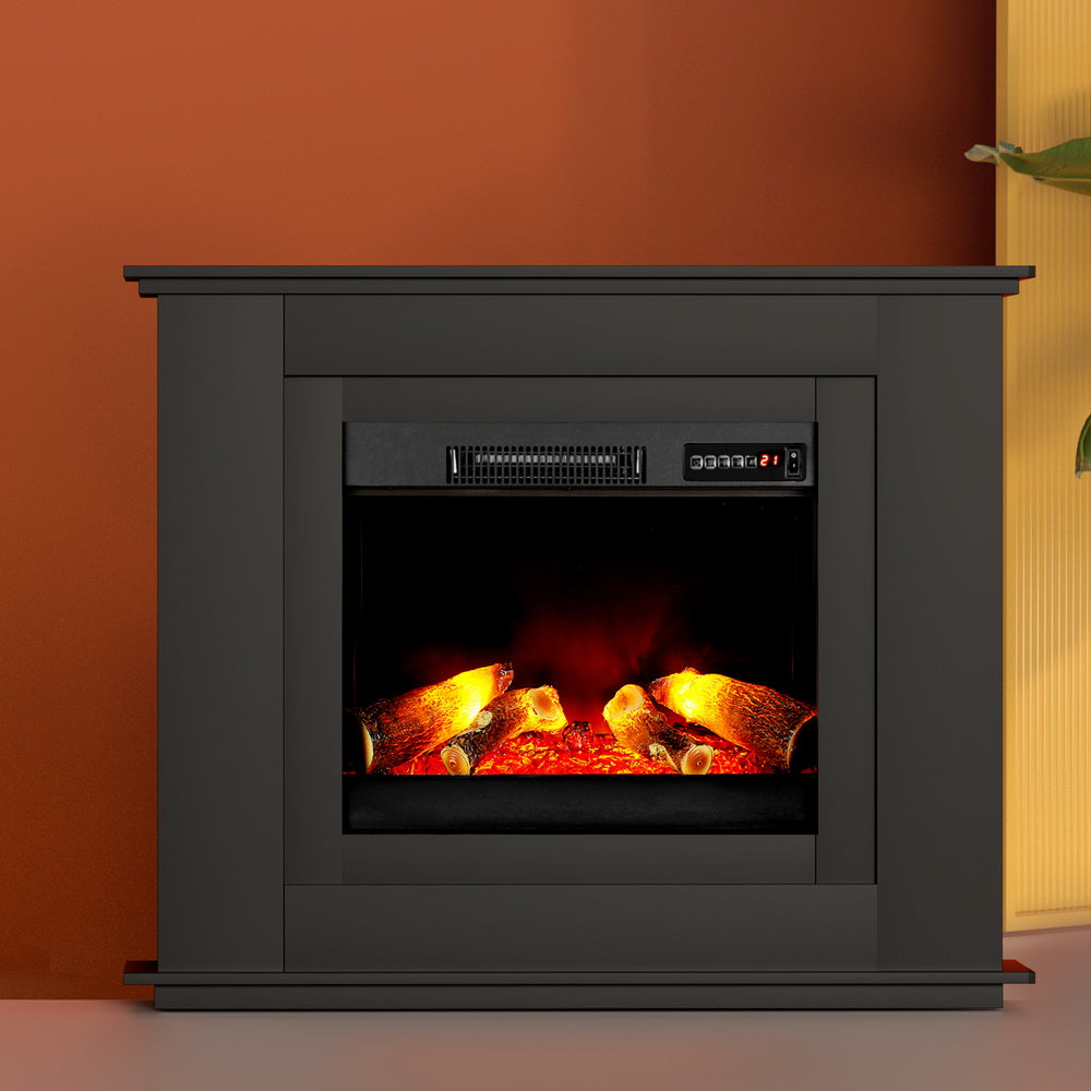 Electric Fireplace Fire Heater 2000W Black