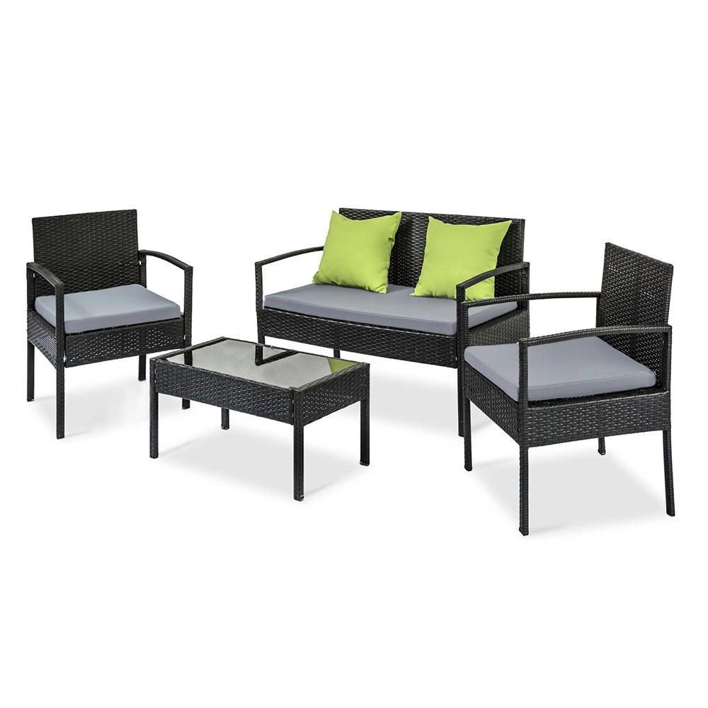 Outdoor Sofa Set Wicker Lounge Setting Table and Chairs Patio Furniture
