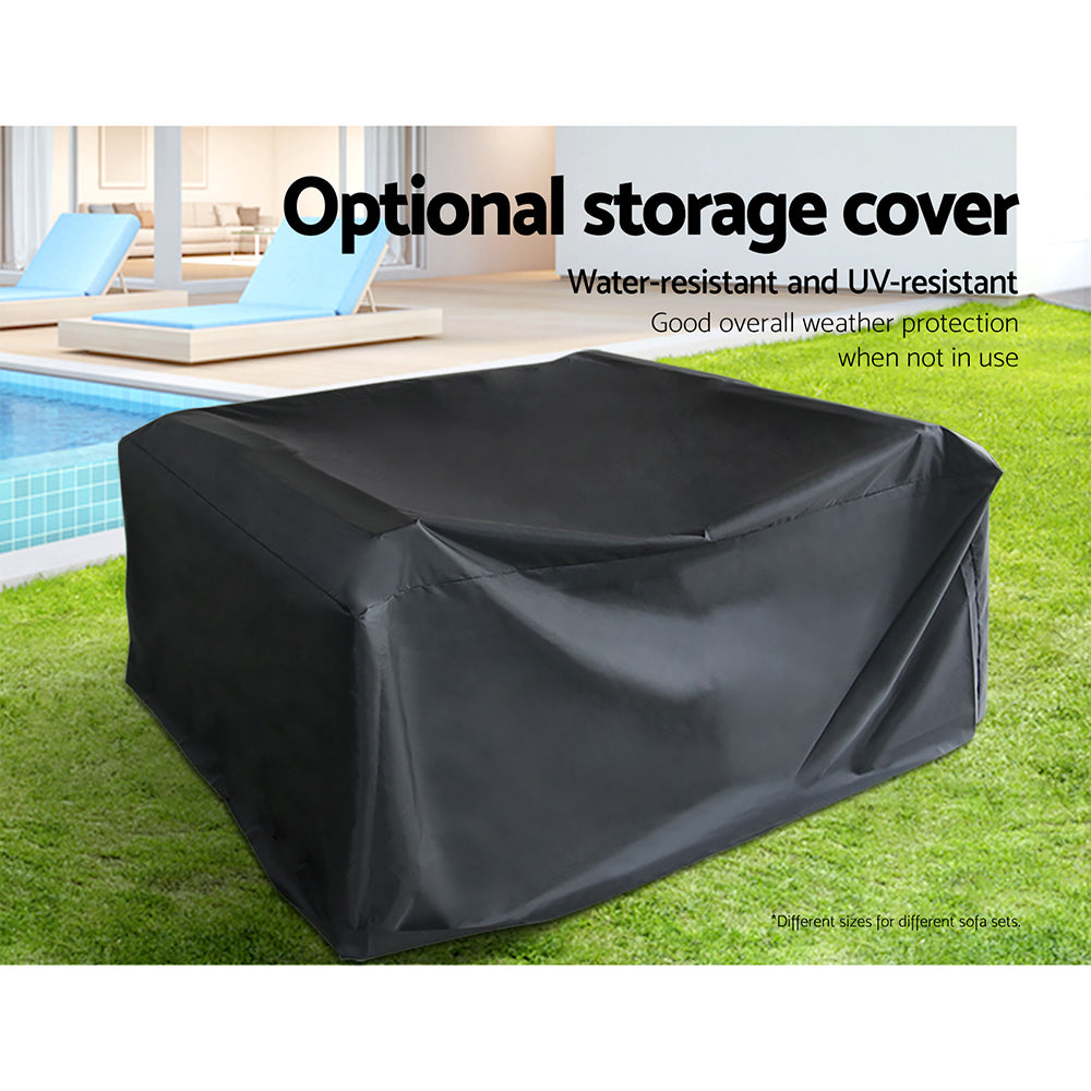 11PC Sofa Set with Storage Cover Outdoor Furniture Wicker