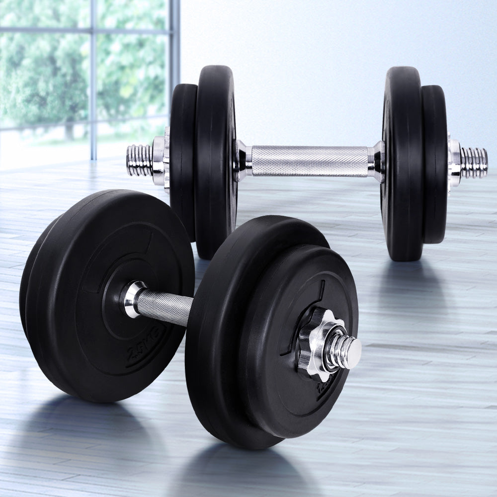 20kg Dumbbell Set Weight Plates Dumbbells Lifting Bench