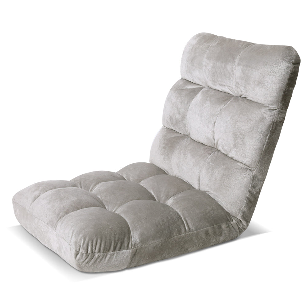 Lounge Sofa Bed Flannel Fabric Grey