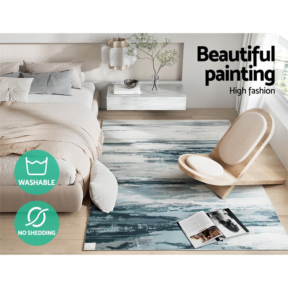 Rug 160x230cm Area Rug Washable Mat Large Carpet Soft Short Pile Poca