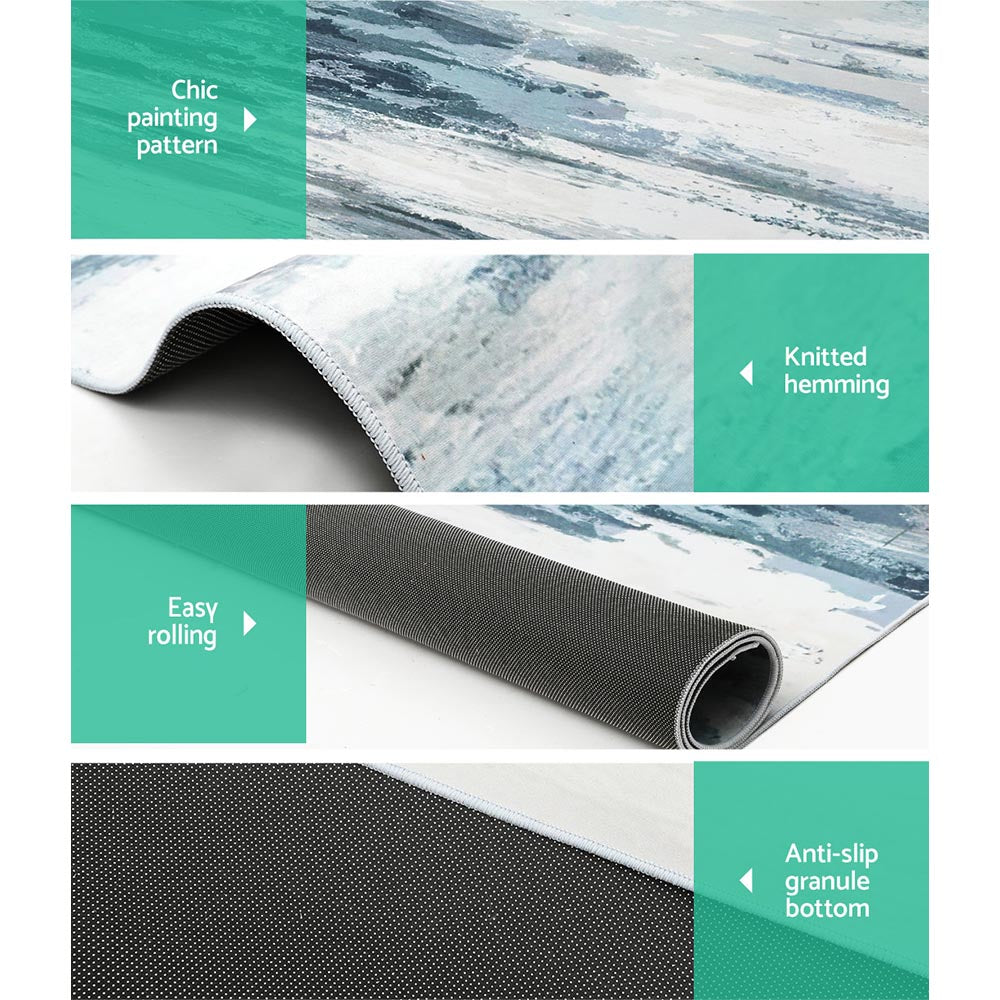 Rug 200x290cm Area Rug Washable Mat Large Carpet Soft Short Pile Poca