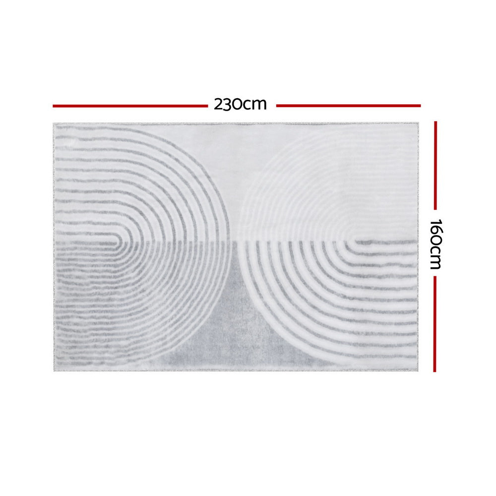 Rug 160x230cm Area Rug Washable Mat Large Carpet Faux Rabbit Fur Cyril