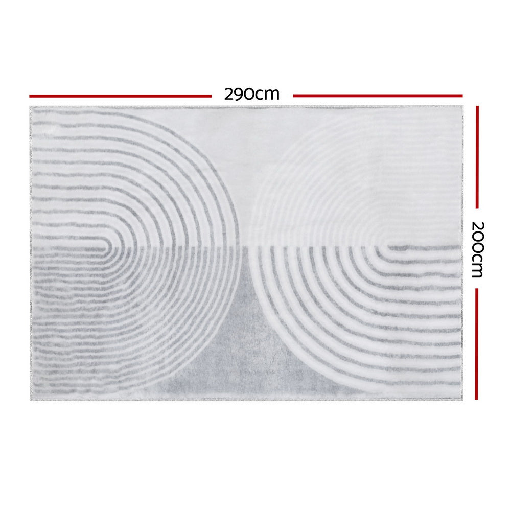 Rug 200x290cm Area Rug Washable Mat Large Carpet Faux Rabbit Fur Cyril