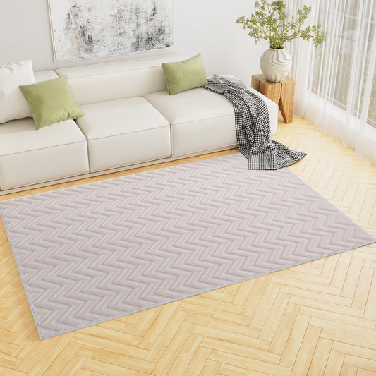 Rug 160x230cm Area Rug Washable Mat Large Carpet Microfiber Ripple