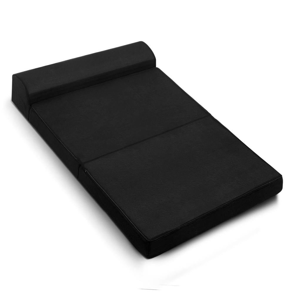 Foldable Mattress Folding Foam Bed Mat Double Black