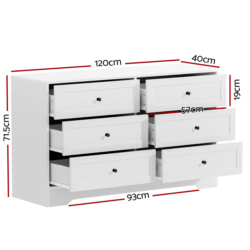 6 Chest of Drawers - LEIF White