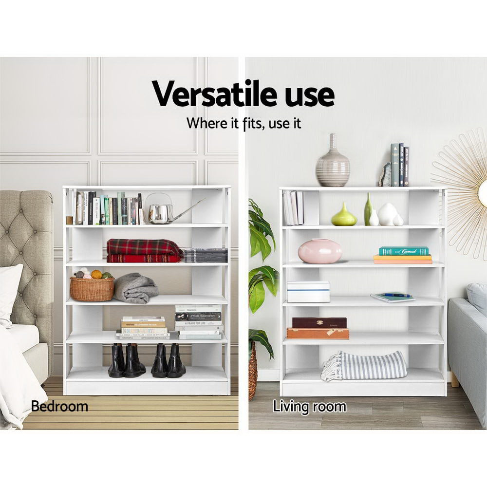 Shoe Rack Cabinet 30 Pairs 6-Tier Shelf White