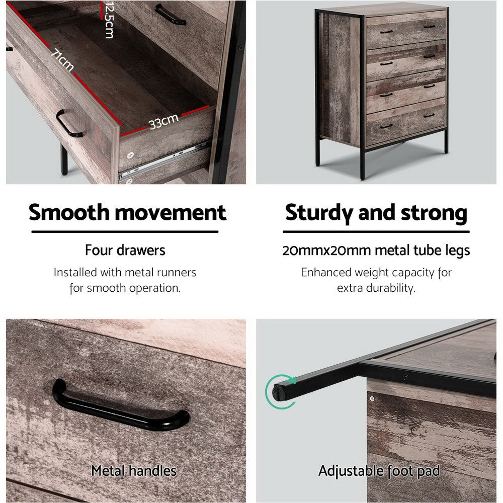 4 Chest of Drawers - BARNLY