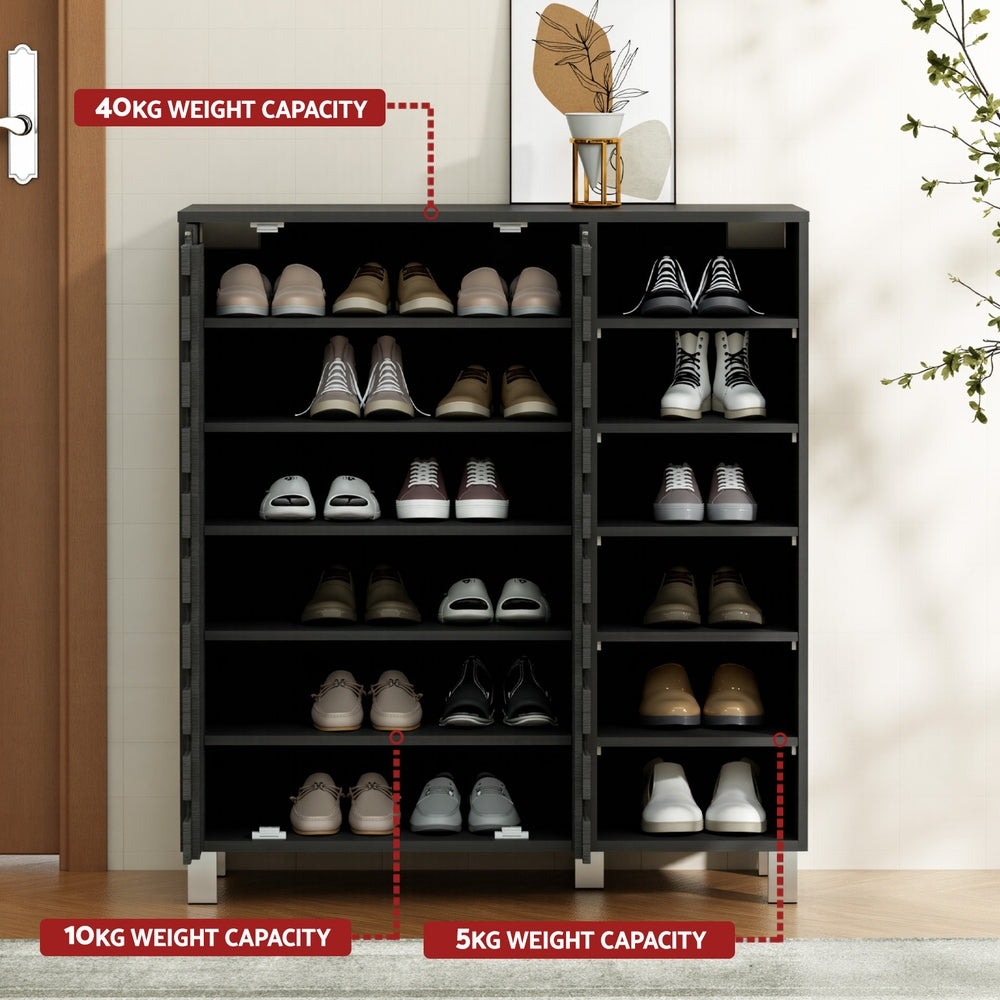 Shoe Rack Cabinet 6 Tier Storage Shelf Black