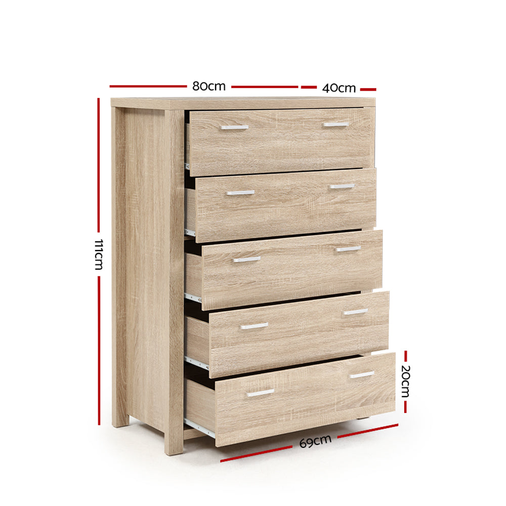 5 Chest of Drawers - MAXI Pine
