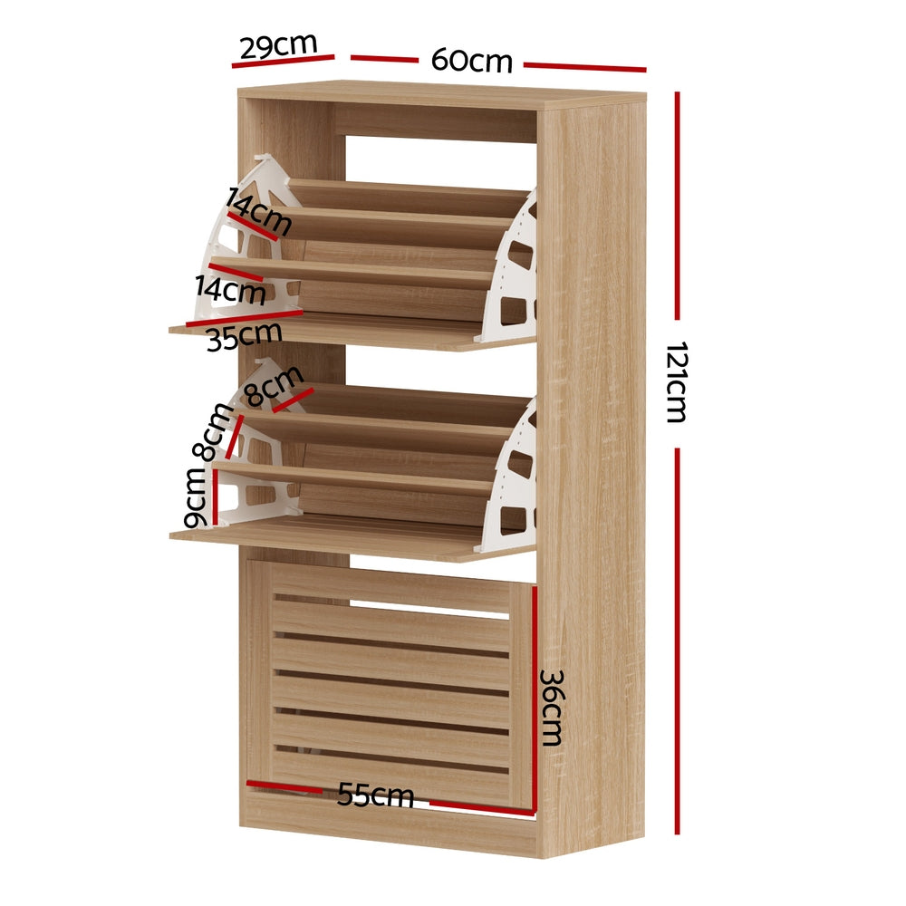Shoe Cabinet Storage Drawer 45 Pairs Pine
