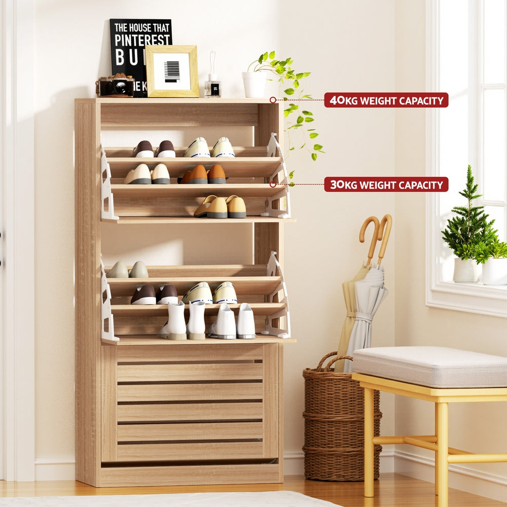 Shoe Cabinet Storage Drawer 45 Pairs Pine