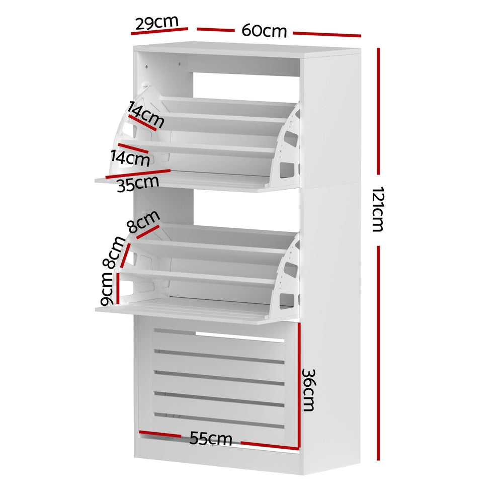 Shoe Cabinet Storage Drawer 45 Pairs White