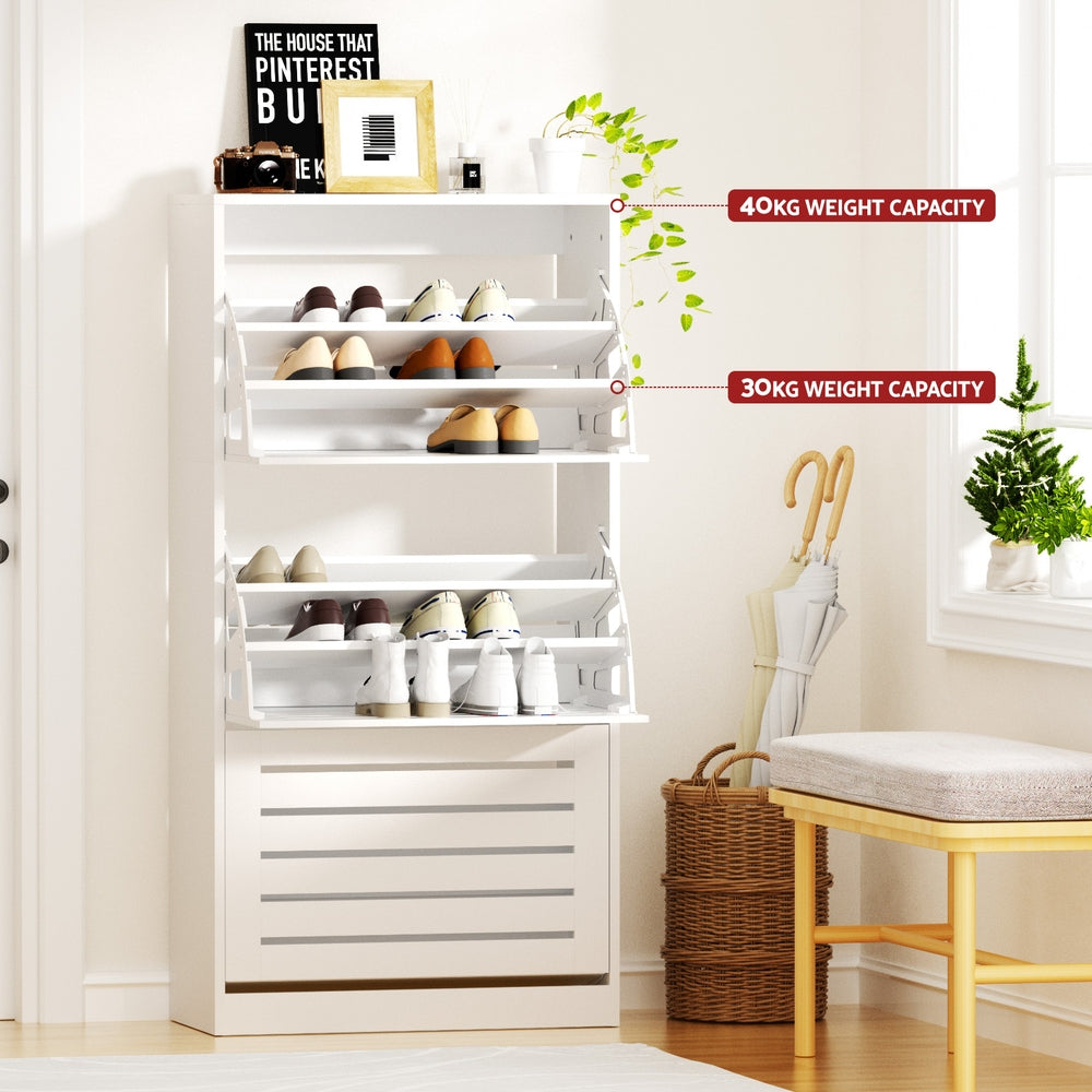Shoe Cabinet Storage Drawer 45 Pairs White