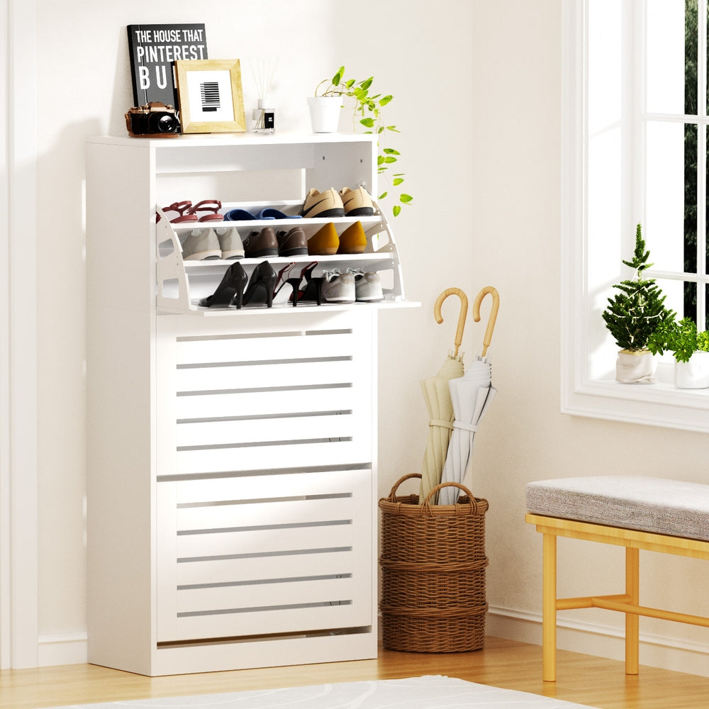 Shoe Cabinet Storage Drawer 45 Pairs White
