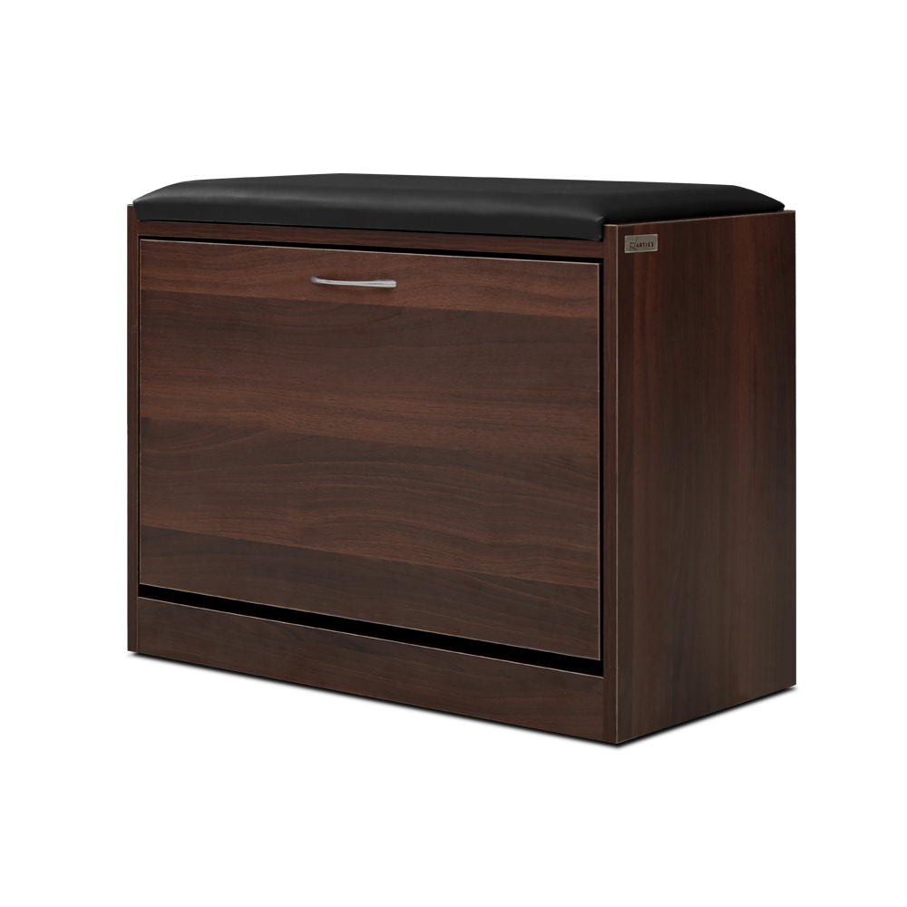 Shoe Rack Cabinet Bench15 Pairs Walnut Kyla