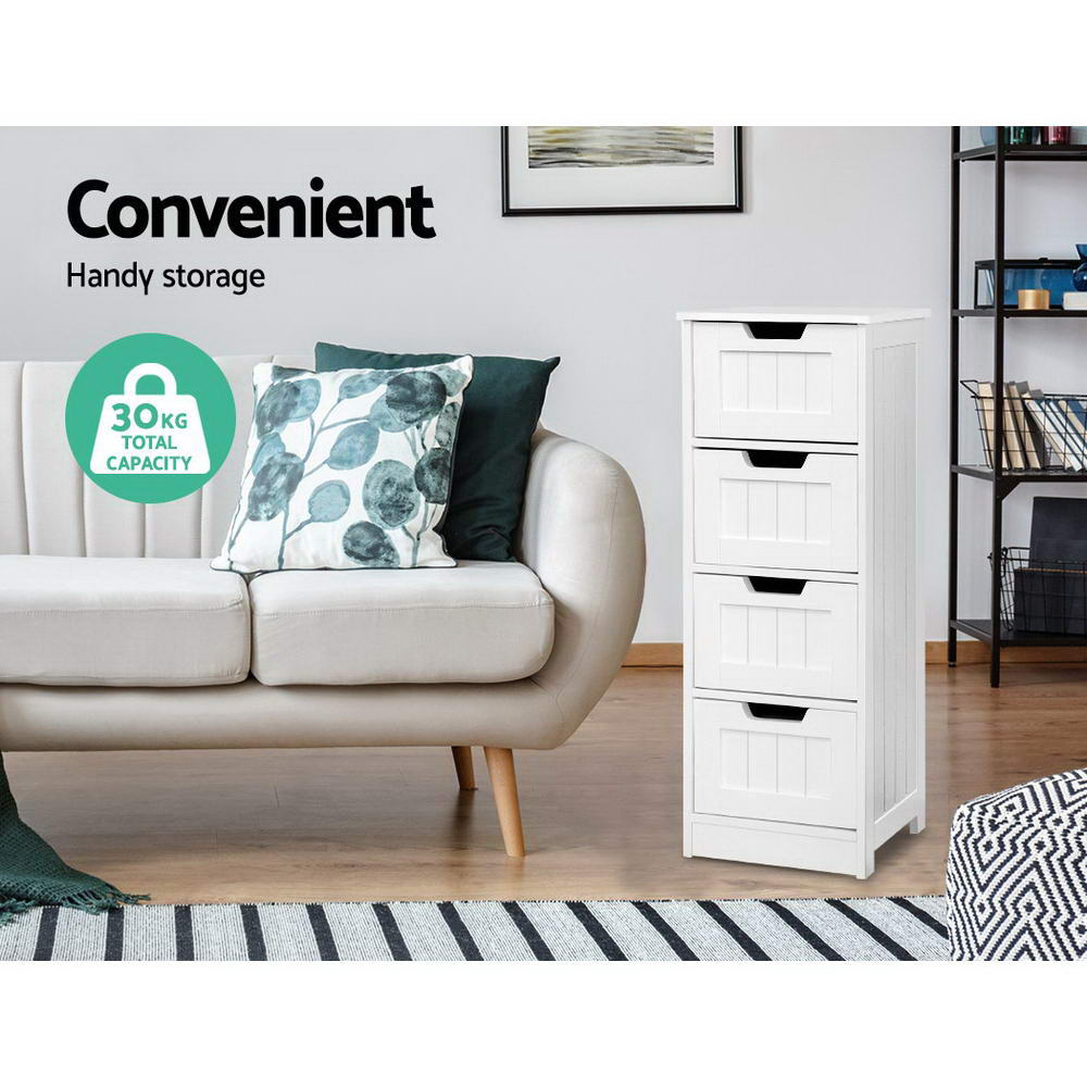 4 Chest of Drawers - LEESA White