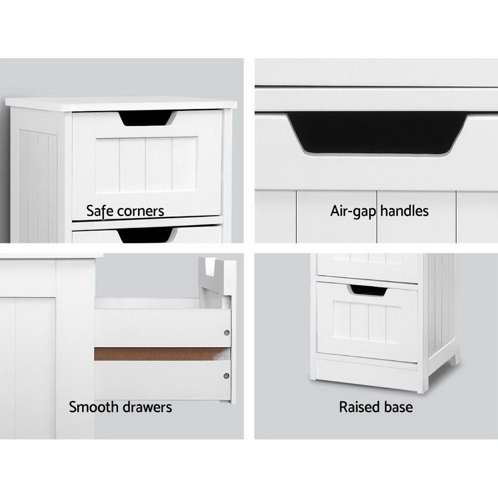 4 Chest of Drawers - LEESA White
