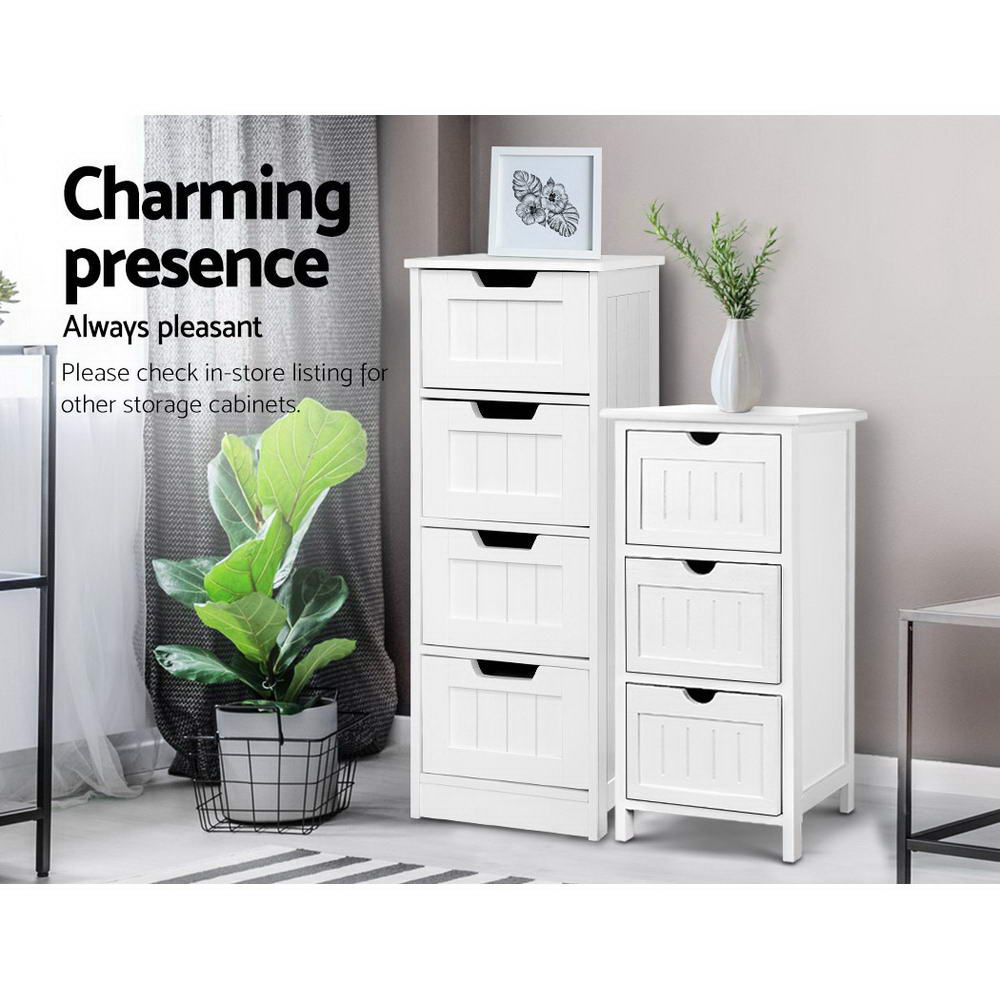 4 Chest of Drawers - LEESA White