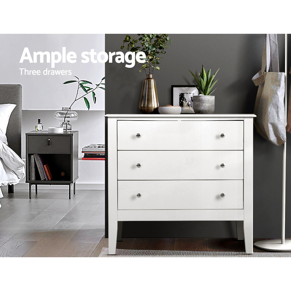 3 Chest of Drawers - BRITTANY White