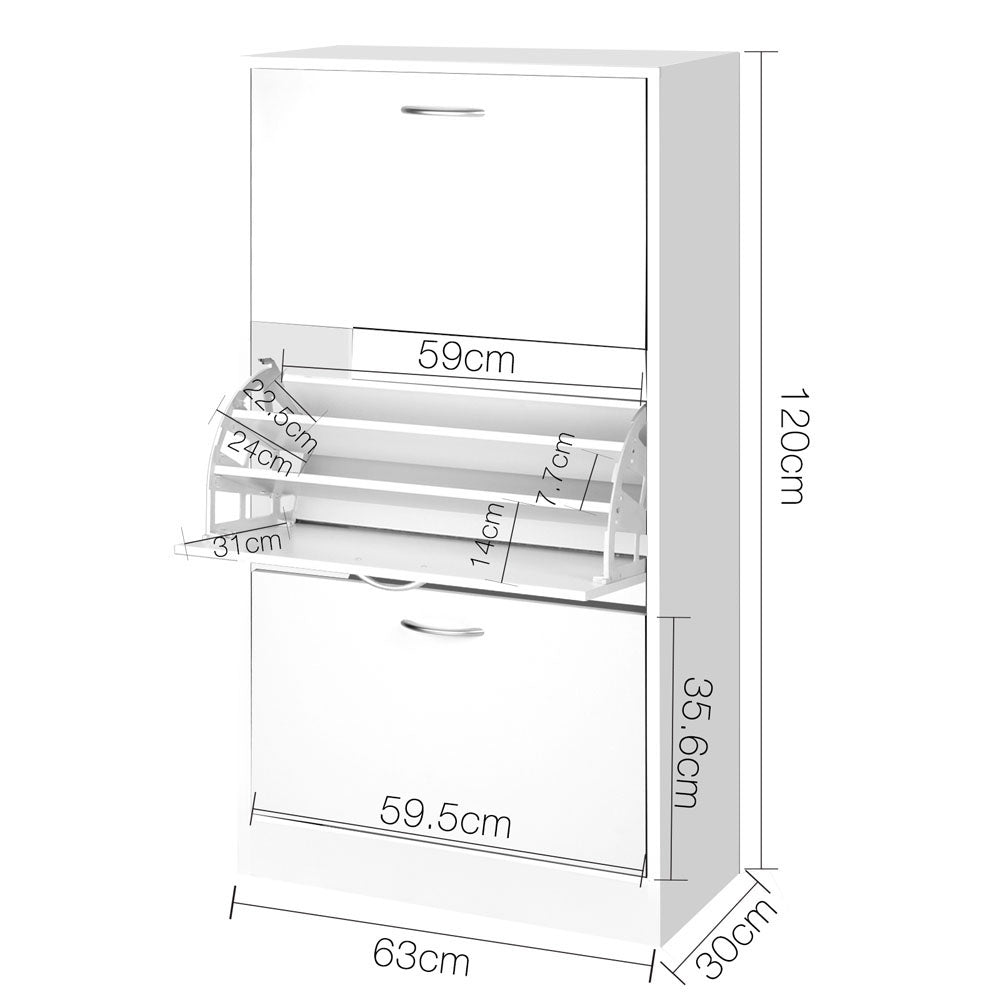Shoe Rack Cabinet 36 Pairs Adjustable Shelves Ivy