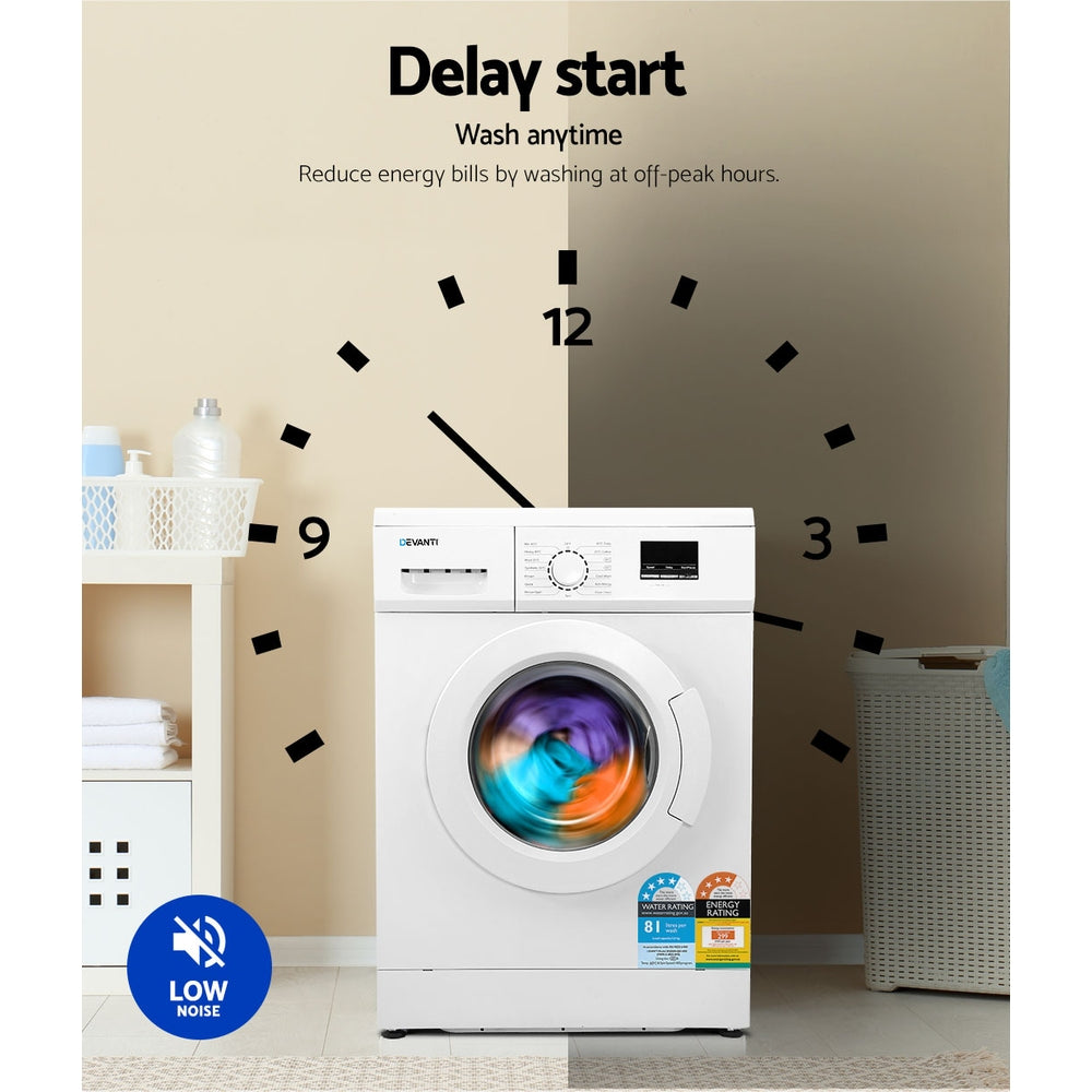 8kg Front Load Washing Machine Quick Wash 24h Delay Start Automatic