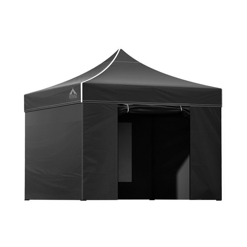 Gazebo Pop Up Marquee 3x3m Folding Tent Wedding Gazebos 500D Black