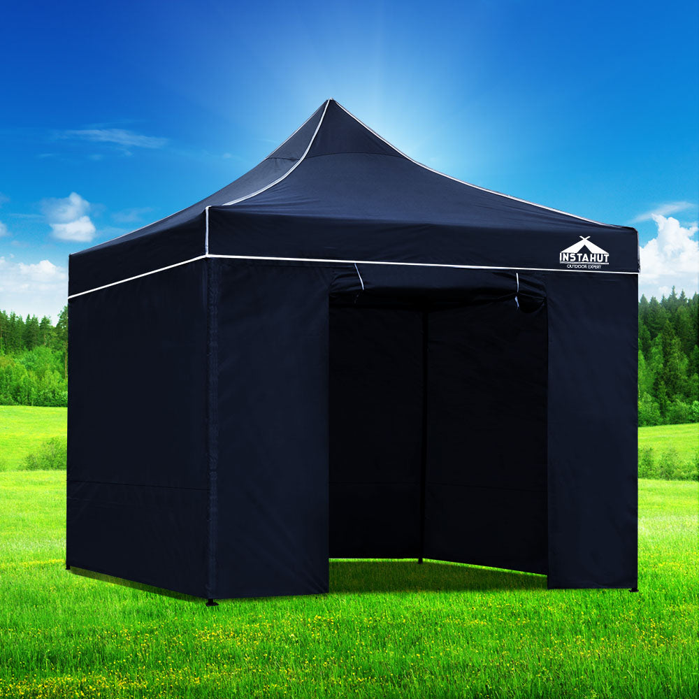Gazebo Pop Up Marquee 3x3 Folding Tent Gazebos Camping 500D Oxford Navy
