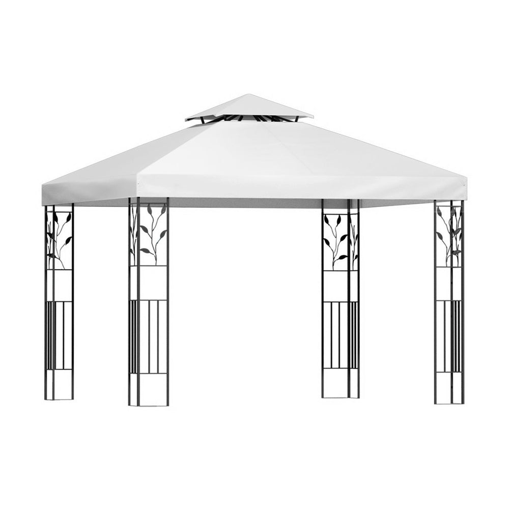 Gazebo 3x3m Marquee Outdoor Wedding Party Event Tent Home Iron Art Shade White