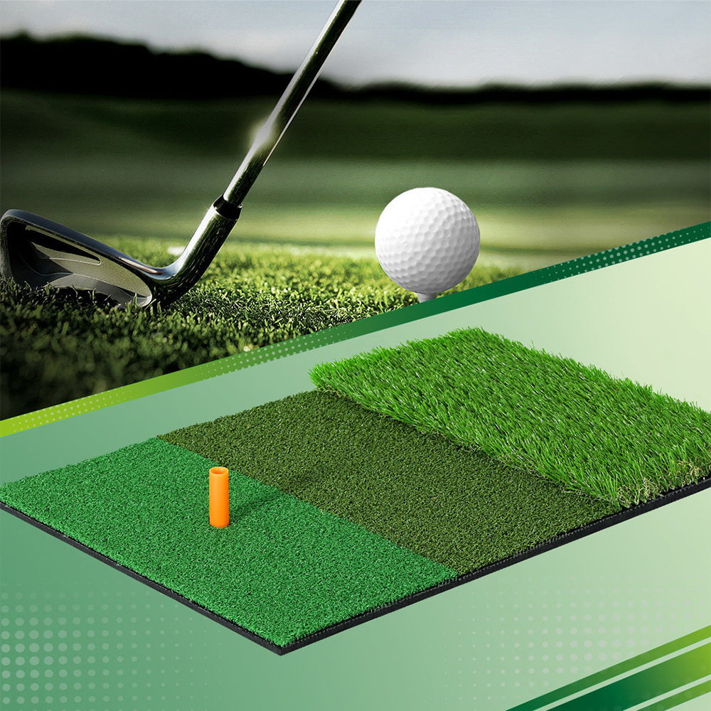 Golf Hitting Mat Portable Driving鑱絉ange Practice鑱絋raining Aid 3 in 1