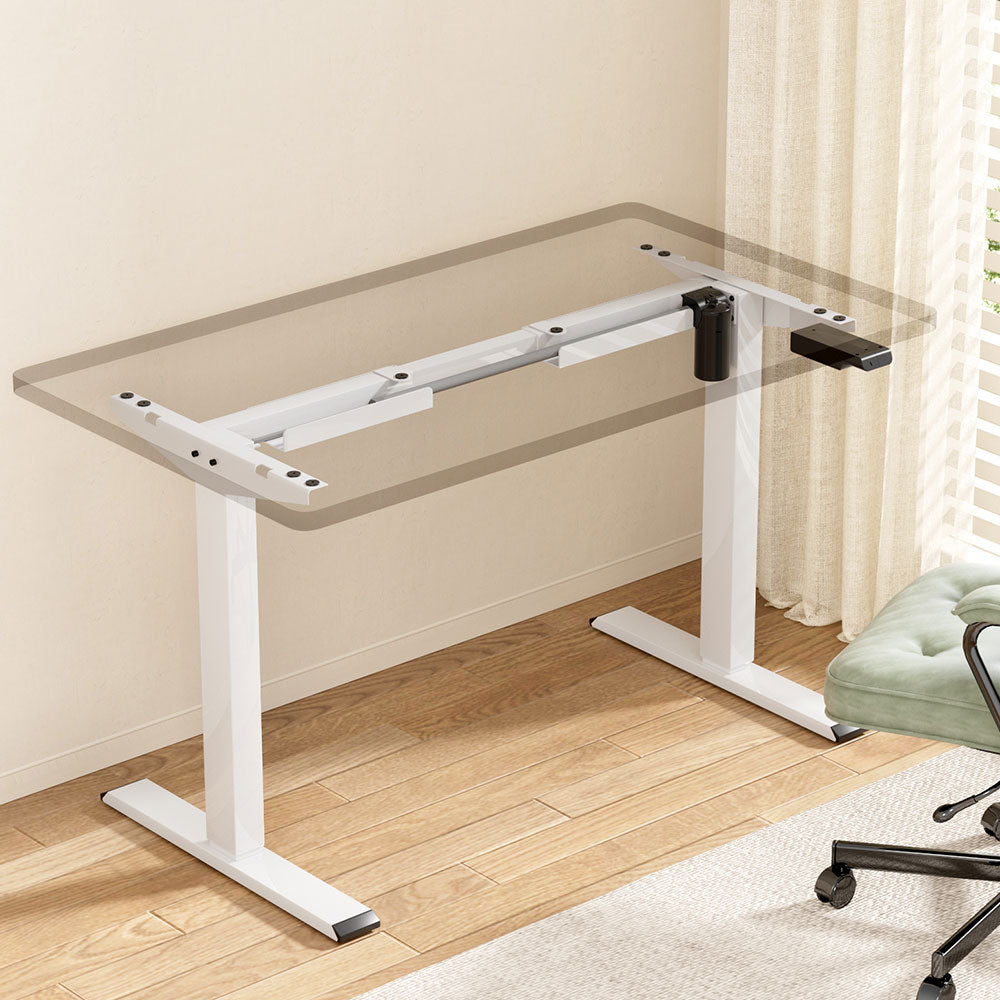 Electric Standing Desk Frame Only Height Adjustable 70KG Load White