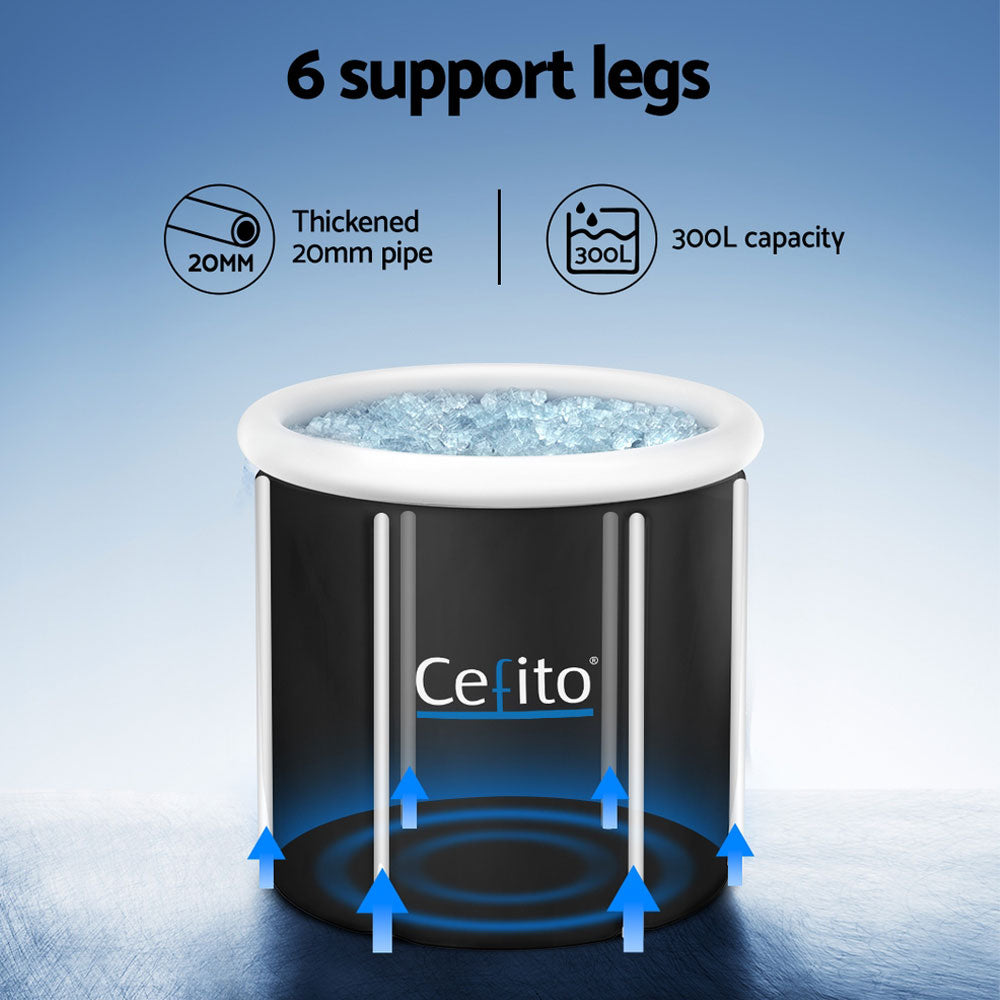 Portable Ice Bath Tub 75X75CM Inflatable Folding Bathtub Spa Massage